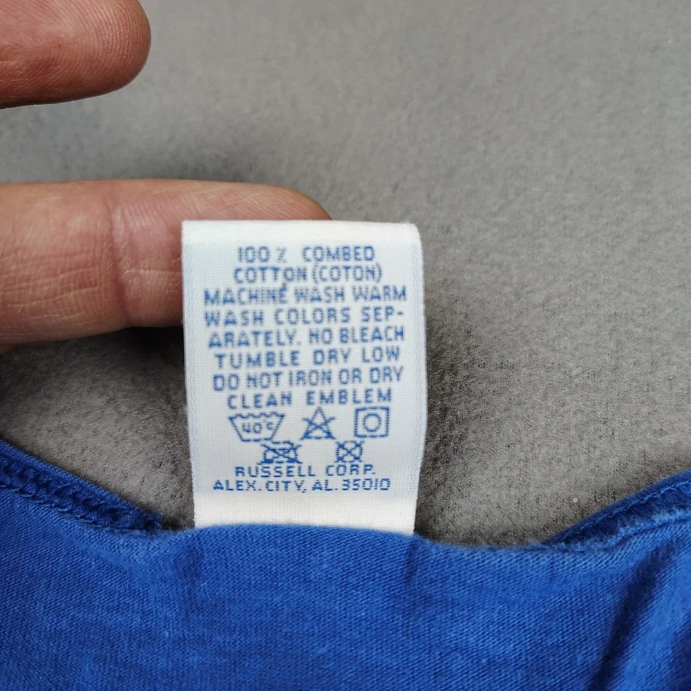 Vintage USA Russell Athletic High Cotton Tank Top Men XL *Fits Large* Blue 90s